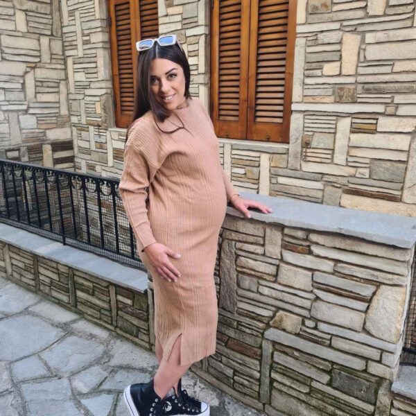 Πλεκτό Ζιβάγκο Φόρεμα με Ανοίγματα