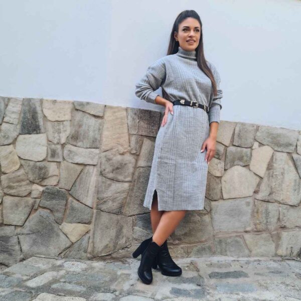 Πλεκτό Ζιβάγκο Φόρεμα με Ανοίγματα