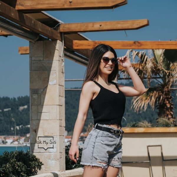 Jean Σορτσάκι Γκρι με ξέφτια