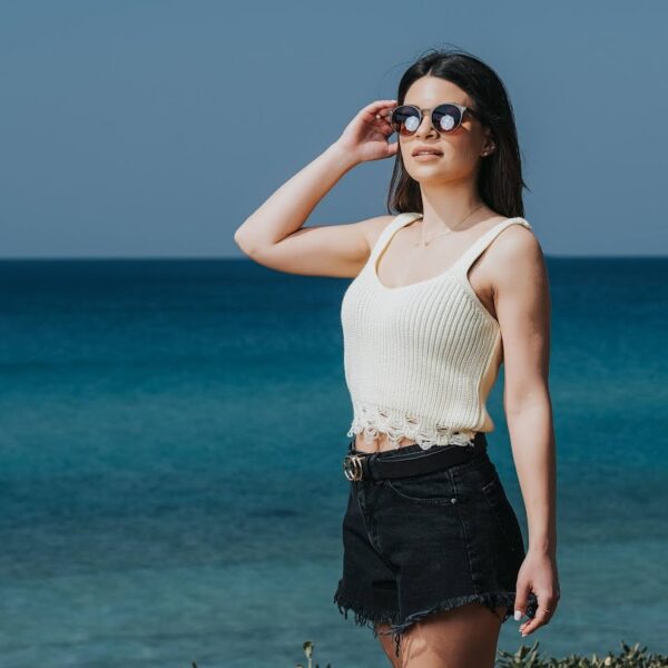 Jean Σορτσάκι με ξέφτια Μαύρο