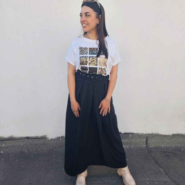 Φούστα με Πιέτες και Ζώνη σε 3 Αποχρώσεις