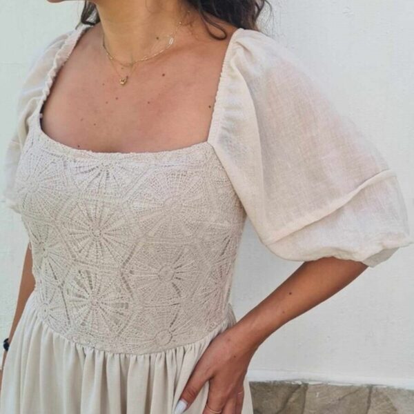 Μaxi Λινό Φόρεμα