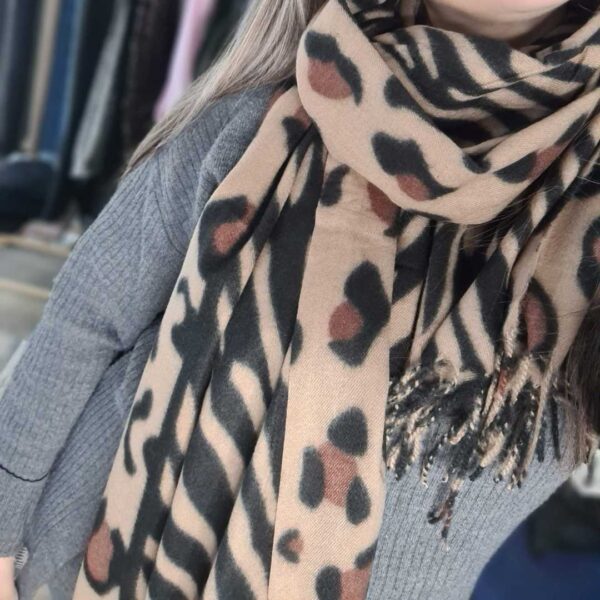 Γυναικεία Πασμίνα Animal Print σε 2 Αποχρώσεις